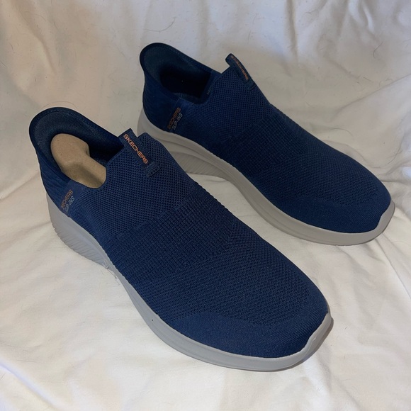 Sketchers Slip-Ins Ultra Flex Smooth Navy - NIB Mens Size 11.5 Wide - Picture 4 of 6